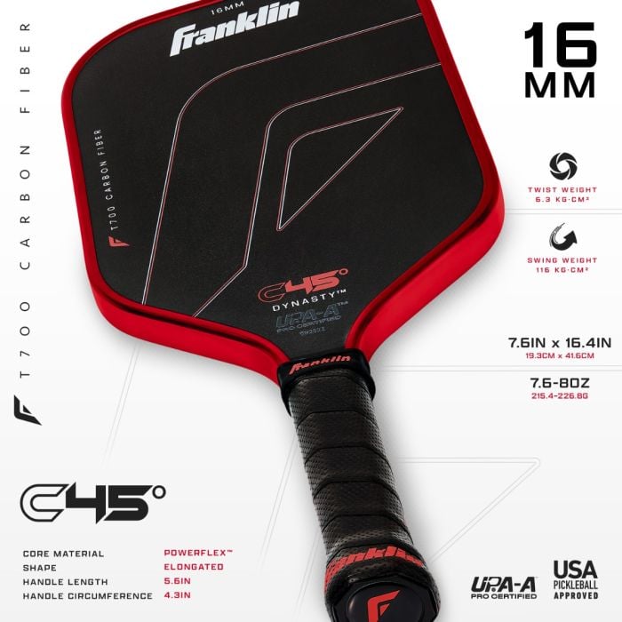 Franklin C45 Dynasty 16mm Pickleball Paddle – Unmatched Power, Precision & Durability