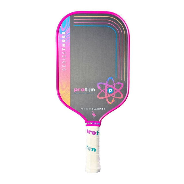 Proton Series Three Project Flamingo 13mm Elongated Pickleball Paddle – Pink