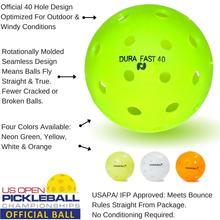 Load image into Gallery viewer, (Dura Fast 40) Outdoor Pickleball Balls -12 pack - MULTI COLOR SAMPLER - 1 DOZEN
